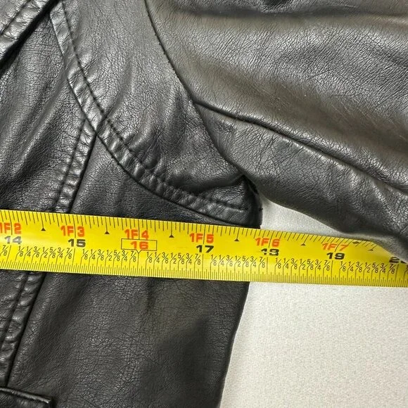 Max Studio Black Faux Leather Moto Jacket - Picture 6 of 10